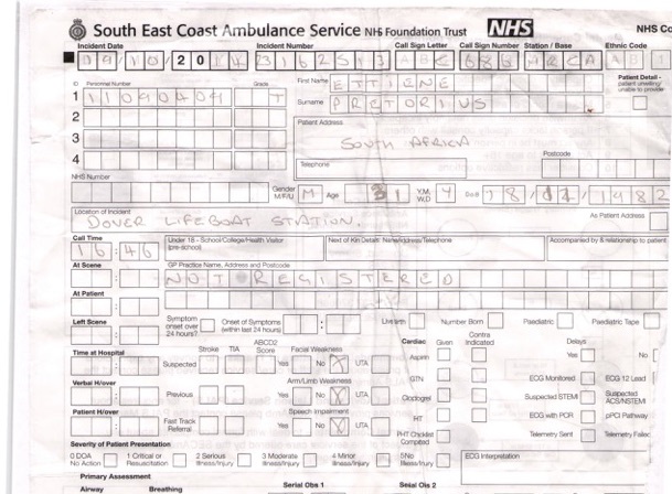 South East Coast Ambulance Service form
